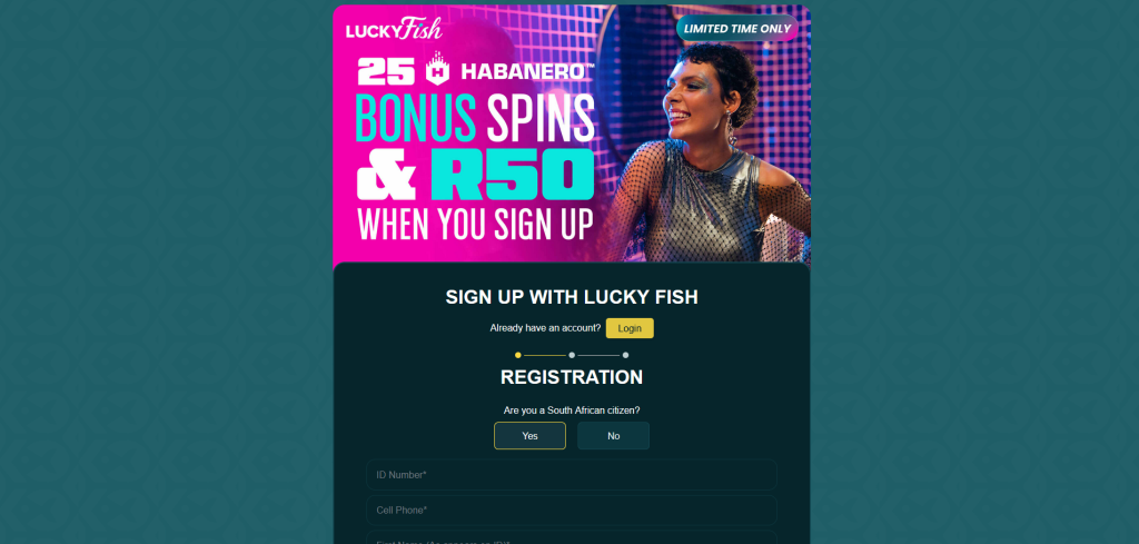 Luckyfish Sign up